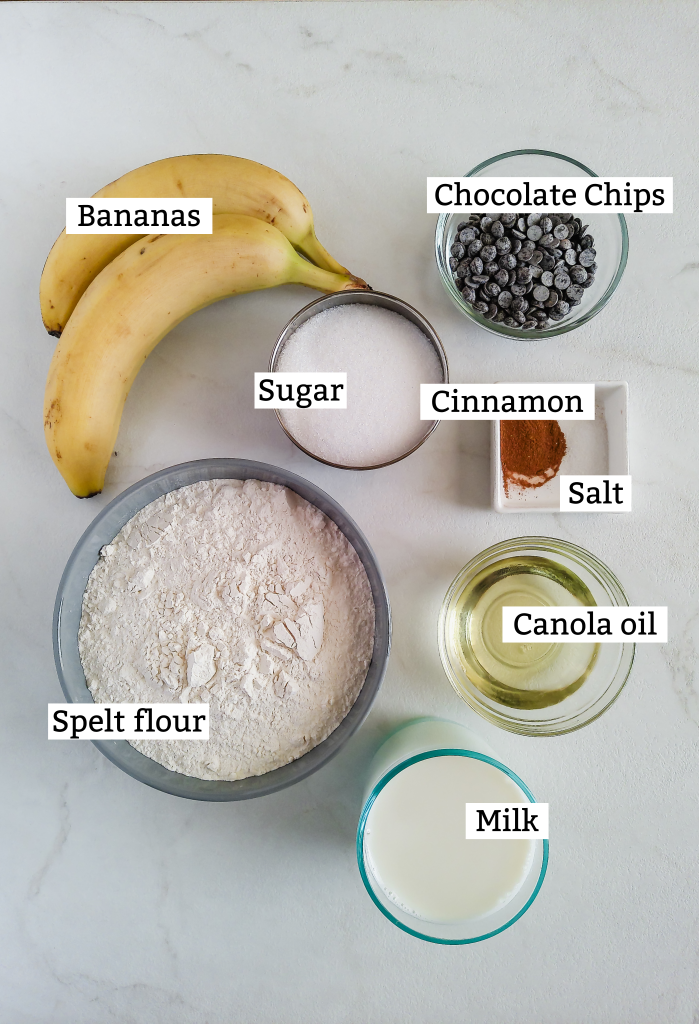 Eggless Banana Chocolate Chip Pancakes Ingredients