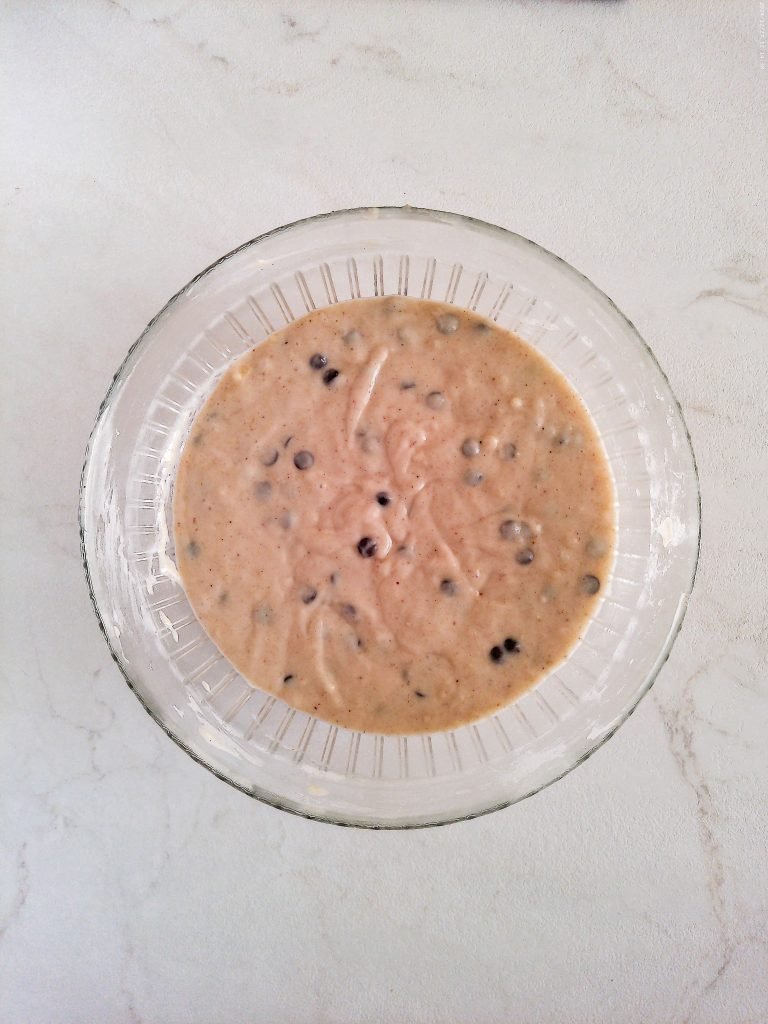 Eggless Banana Chocolate Chip Pancakes